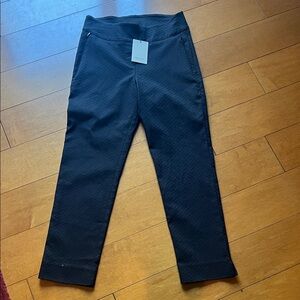 Short story, petite assembly small petite navy stretchy textured pants NWT